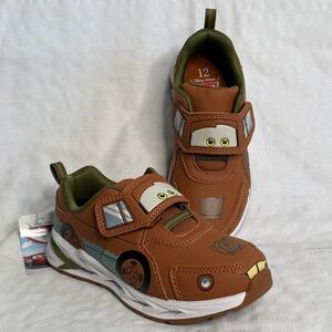 Disney Cars Brown Kids Sneakers Tow Mater Character Toddler Athletic Shoes NWT